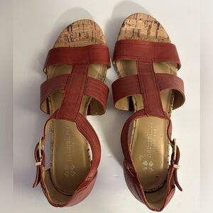 Naturalizer Womens Contour Gladiator Sandals Red Leather